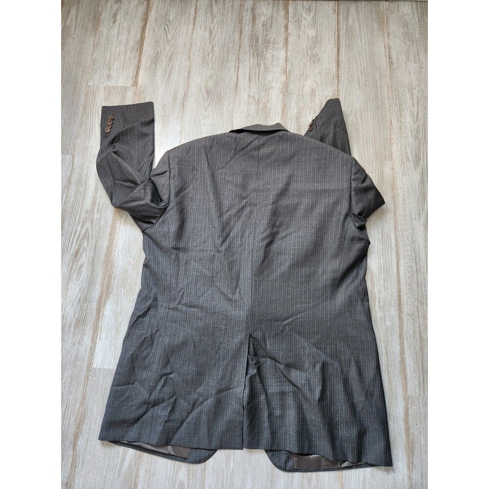 Daniel Cremieux 100% Wool Sport Coat Blazer Gray Pinstripe Italy Made 46R GUC - Picture 14 of 14